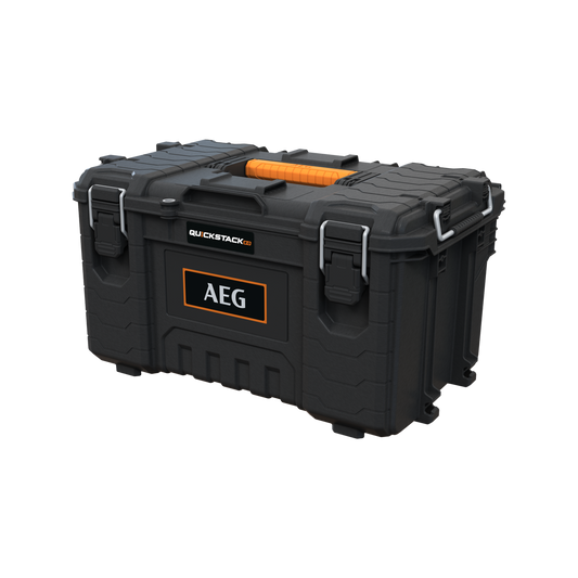 AEG Quickstack 2.0 Medium Toolbox - 568mm x 350mm x 309mm - Durable Storage Solution - Auzzistore