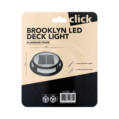 Click Brooklyn Solar LED Deck Light - 120mm - Aluminium - Outdoor Use
