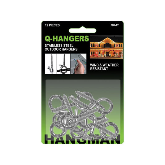 Hangman Q Picture Hangers 12 Pack - Rust-Proof Metal - 94mm x 140mm - Easy Installation