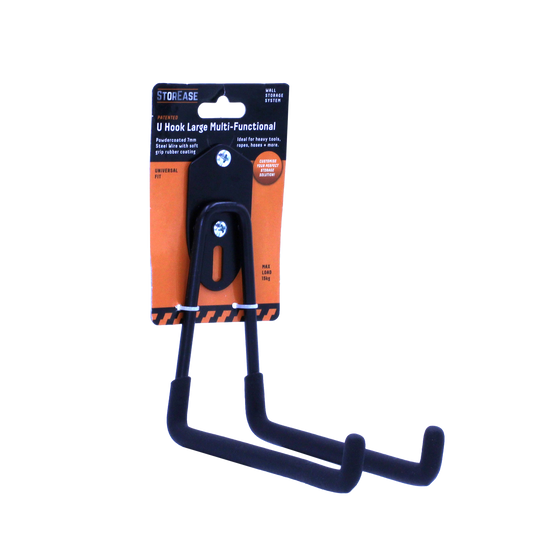 Storease Large Wall Storage System U Hook - 15kg Capacity - Black