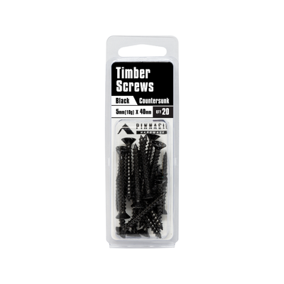 Pinnacle Black Countersunk Head Timber Screw 5.0 x 40mm 20 Pack