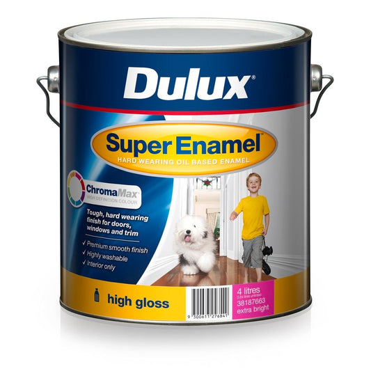 Dulux Extra Bright High Gloss Enamel Paint - 4L - Extra Bright - Oil Based - Washable - Auzzistore