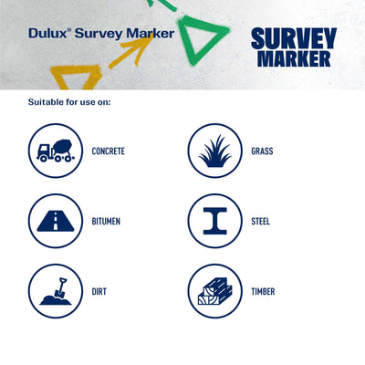 Dulux Survey Marker 350g Red - High-Visibility Outdoor Spray