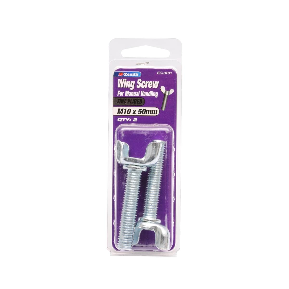 Zenith M10 x 50mm Zinc Plated Wing Screws – 2 Pack – Auzzi Store