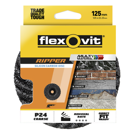 Flexovit Stripping Ripper Grinding Disc 100x16mm - Black - 1 Pack - Auzzistore