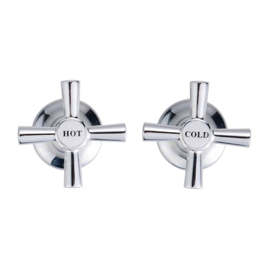 Shaw Mason Chrome Basin Top Assembly Pair - 1/2 Turn - 67mm x 103mm – view 2 - Auzzistore