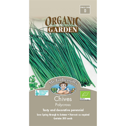 Mr Fothergill Chives Organic Seeds 75mm Perennial Herb Mild Flavor - Auzzistore