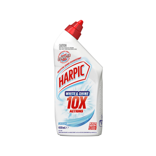 Harpic White Shine Toilet Cleaner - 450ml - Hospital-Grade Disinfectant