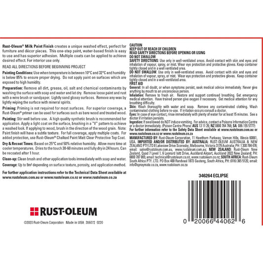 Rust-Oleum Milk Paint Finish - 946ml - Water-Based - Classic White – view 2 - Auzzistore