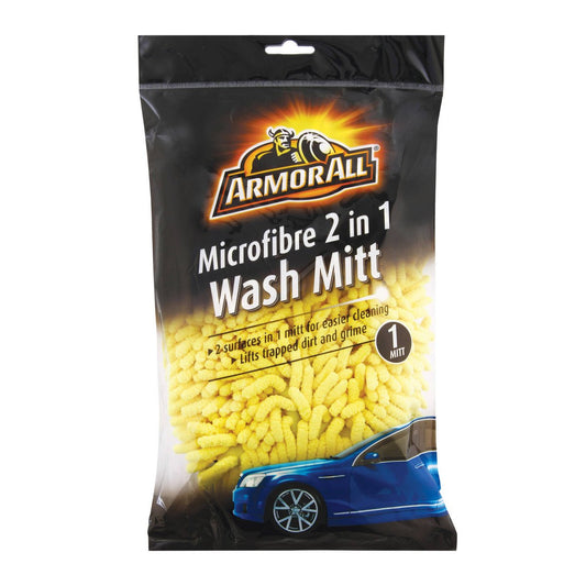 Armor All 2 in 1 Microfibre Wash Mitt - 250mm x 200mm - Blue - Dual-Sided