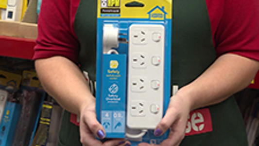 HPM 4 Outlet Powerboard - 10A Durable Plastic - Slimline Design - Safe