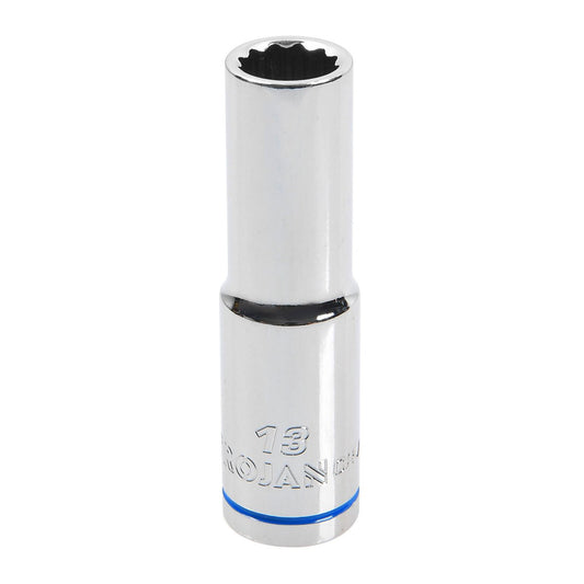 Trojan 13mm Deep Socket 1/2" Drive - Chrome Vanadium - Durable - 12-Point - Auzzistore