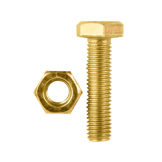 Pinnacle Hex Bolt & Nut - M10 x 40mm - Yellow Zinc - Hi Tensile - 4 Pack - Auzzistore