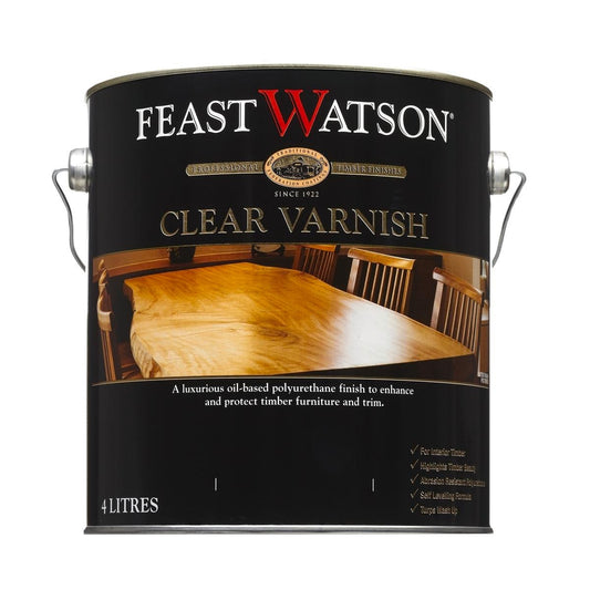 Feast Watson Clear Varnish 4L Oil Based Satin Finish Durable Protection - Auzzistore