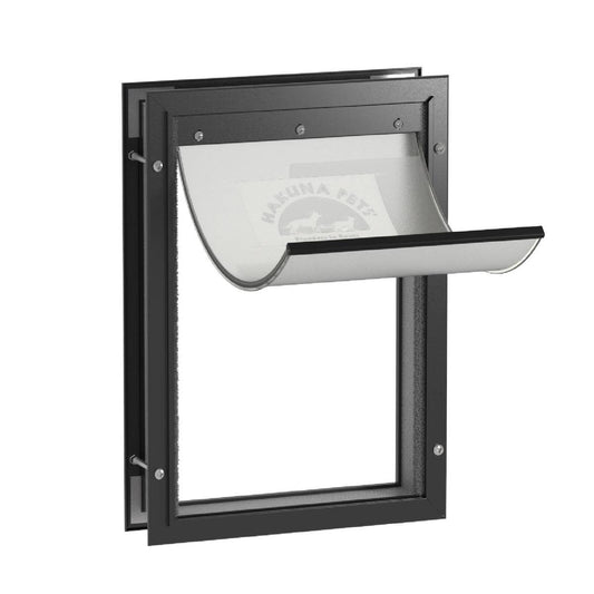 Hakuna Pets Pet Door - 280mm x 405mm - Aluminium - Lockable Slide - Auzzistore