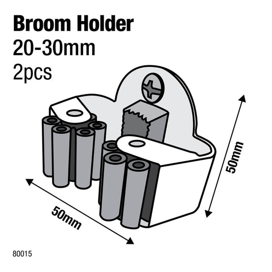 Everhang Broom Holder - 20-30mm - Plastic - Easy Installation - 2 Pack – view 2