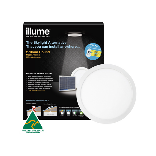 Illume 270mm Round Flush Mount Skylight Alternative - Aluminium - No Heat Transfer