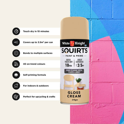 White Knight Squirts Cream Gloss Spray Paint 310g Quick-Dry Durable