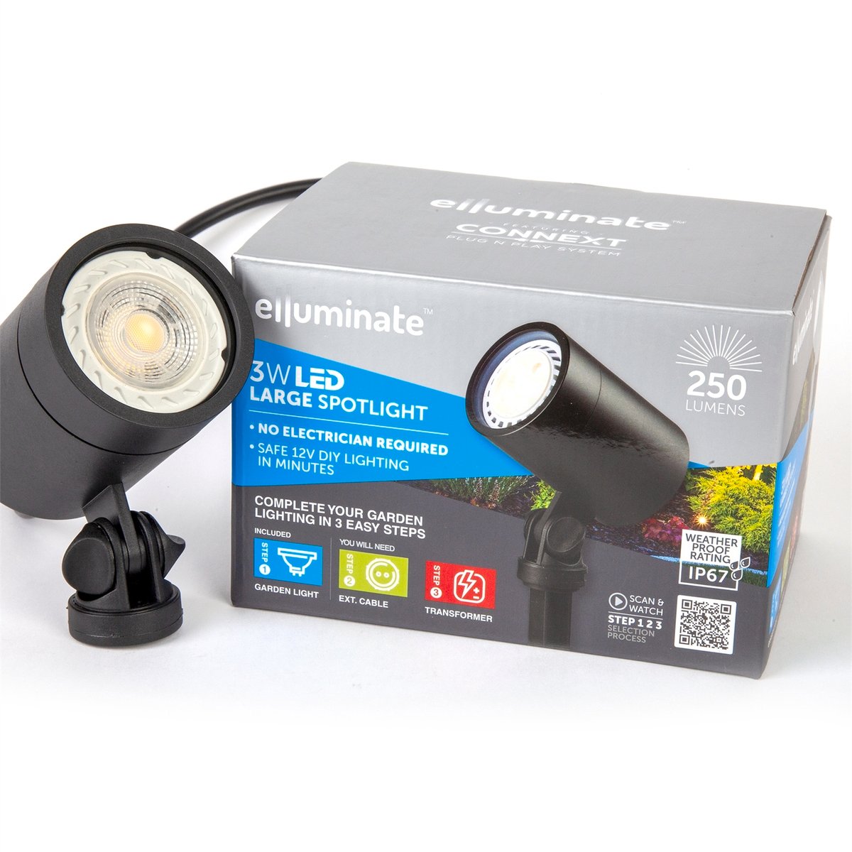 Elluminate Garden Spot Light - Large - Warm White - Plastic - Energy Efficient