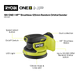 Ryobi 18V ONE+ HP 125mm Random Orbital Sander - Tool Only - Compact Design - Variable Speed - Includes 3 Sanding Sheets