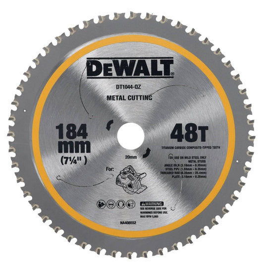 Dewalt Circular Saw Blade - 184mm 48t - Mild Steel - DT1044-QZ - Durable