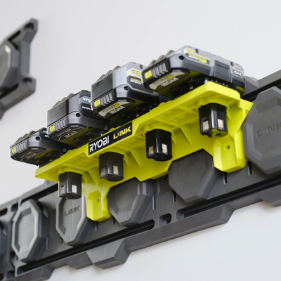 Ryobi Link One 18V Battery Holder - Holds 4 Batteries - 9kg Capacity - Modular Storage