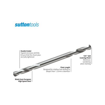 Sutton Tools No 30 Double Ended Panel Drill Bit 10 Pack Steel 135˚ Point