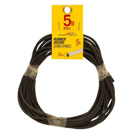 Moroday Rubber Weather-Strip - 3mm x 5m - EPDM Sponge - Flexible - Auzzistore