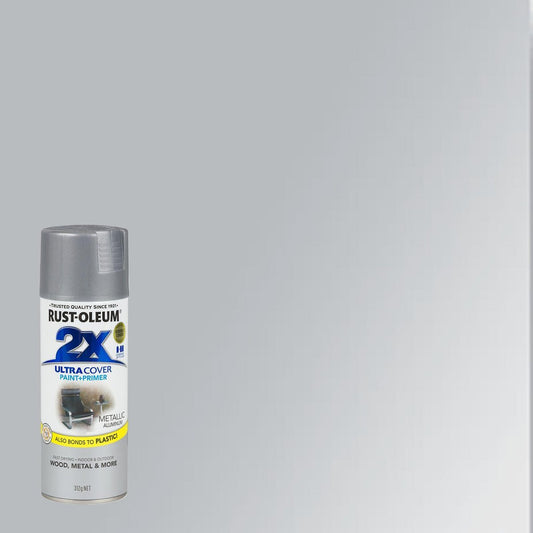 Rust Oleum 2X Ultra Cover Spray Paint 312g - Metallic Aluminium – view 2 - Auzzistore