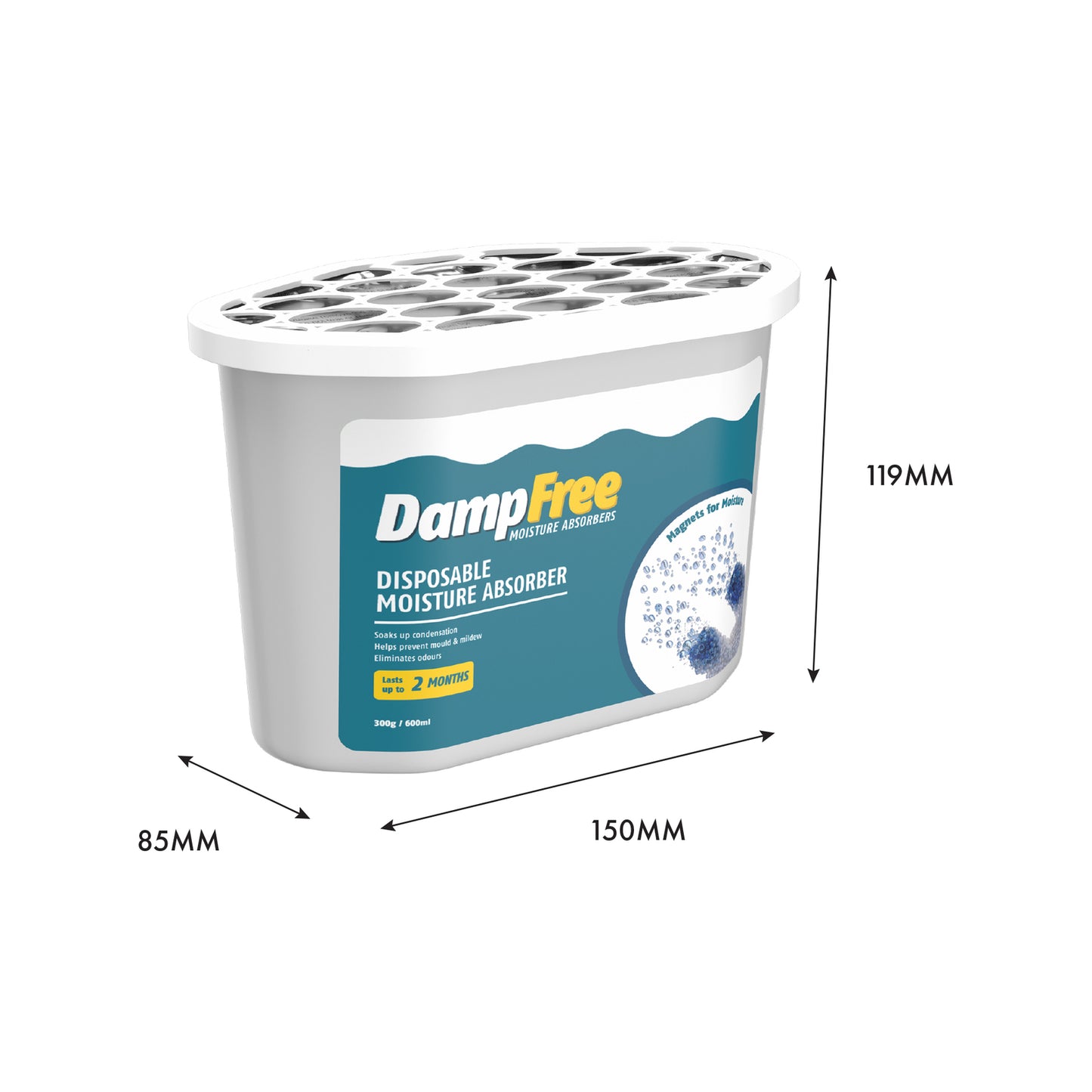 DampFree 300g Disposable Moisture Absorbers - 2 Pack