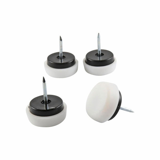 Surface Gard 22mm White Plastic Cushioned Glide 4 Pack - Floor Protection - Auzzistore