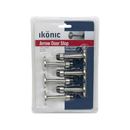Ikonic Arrow Door Stop Set - 75mm Zinc Alloy - Quiet Wall Protection - Auzzistore