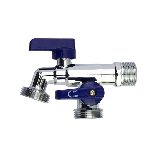 Brasshards Dual Mi Hose Tap 20mm Chrome Lead Free - Two Outlets - Durable - Auzzistore