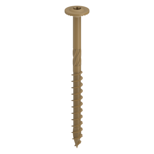 Bremick XTP Construction Screw 18g x 125mm - TechnoGuard Tan - 100 Pack - Serrated Washer Head - Pyramid Point – view 2 - Auzzistore