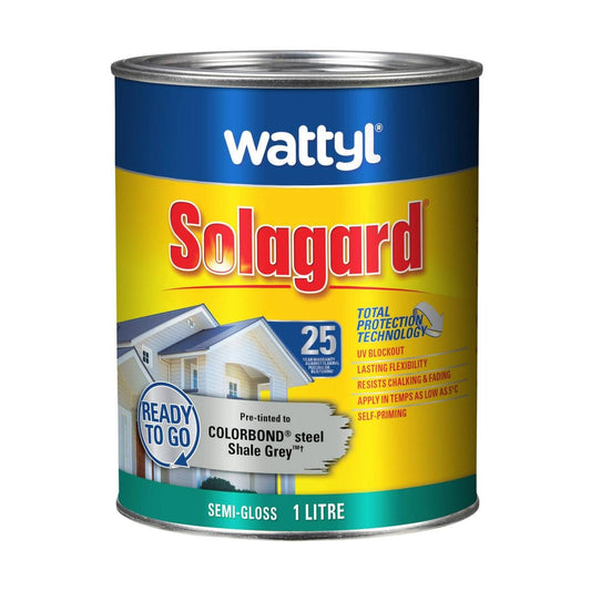 Wattyl 1L Semi Gloss Solagard Exterior Paint - Shale Grey - UV Resistant - Auzzistore