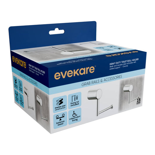 Evekare Stainless Steel Toilet Roll Holder - 159mm x 81mm x 140mm - Chrome - Durable Design – view 2