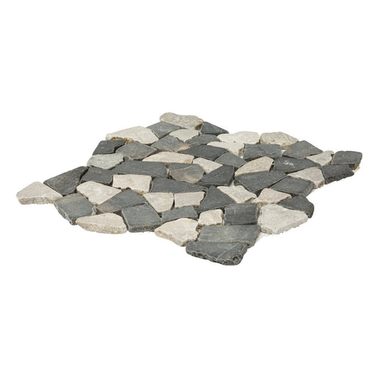 Decor8 Crazypave Grey Mix Marble Tile 300x300x10mm Matte Mosaic – view 2 - Auzzistore
