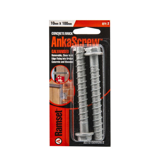 Ramset Ankascrew 10 x 100mm Galvanised Masonry Anchor 2 Pack - Auzzistore