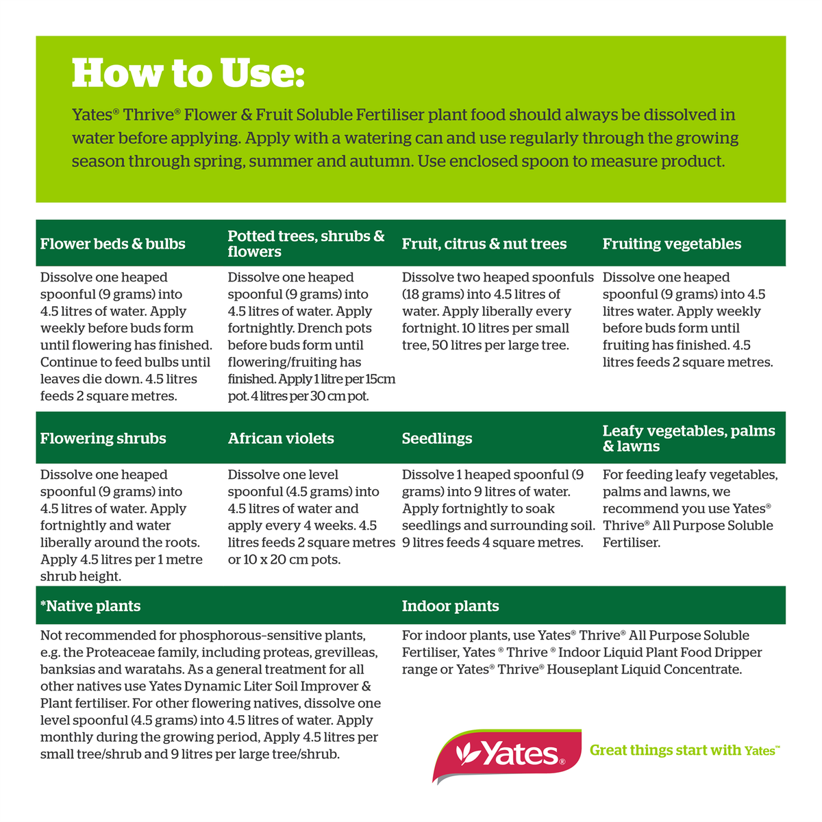 Yates Thrive Flower and Fruit Plant Food 1kg Soluble Fast-Acting