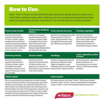 Yates Thrive Flower and Fruit Plant Food 1kg Soluble Fast-Acting