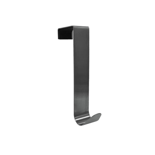 Adoored Satin Chrome Short Over The Door Deco Hook - 160mm Steel - Durable