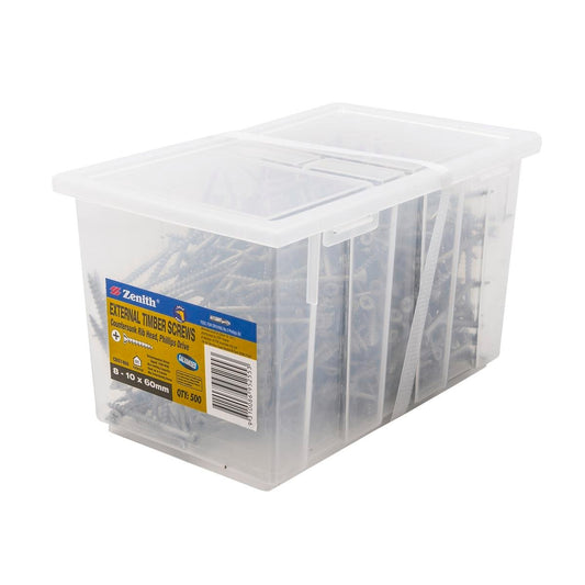 Zenith Timber Screws 10 x 60mm Galvanised Countersunk Rib Head 500 Pack - Auzzistore
