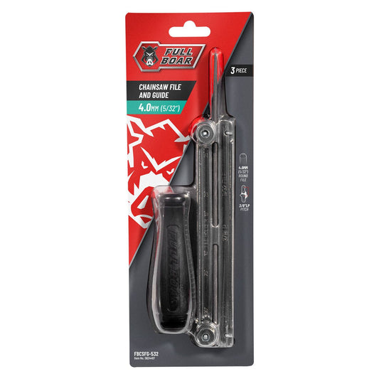 Full Boar Chainsaw File and Guide - 4.0mm (5/32”) - Effective Sharpening Tool - Auzzistore