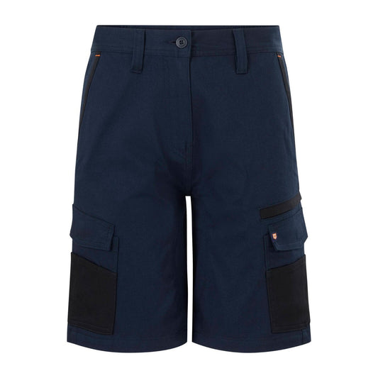 Citeco Size 14 Womens Mid Shorts - Navy - Cotton Stretch - UPF 50+ - Adjustable Waistband