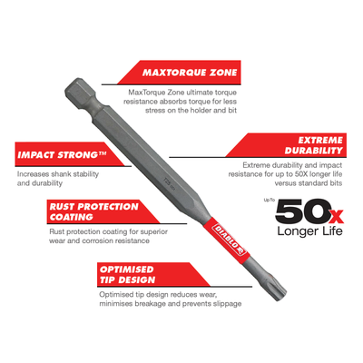 Diablo 3 T25 Bit 2 Pack - 3-1/2" - Extreme Durability & Impact Resistance