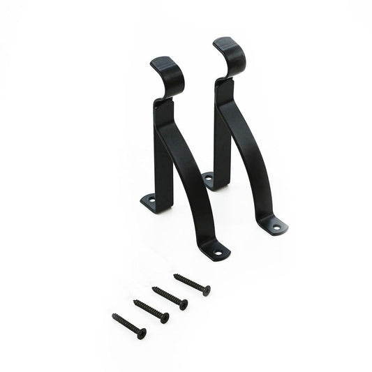 Windoware Curtain Bracket - 100mm - Black - 2 Pack - Metal - Durable - Auzzistore