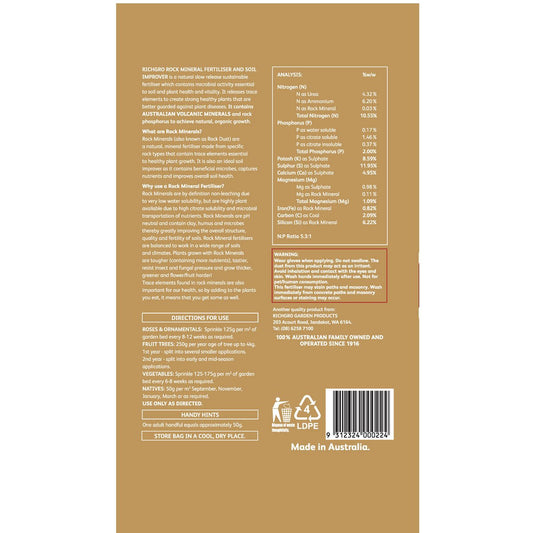 Richgro Rock Mineral Fertiliser - 5kg - Australian Volcanic Minerals - Soil Improver – view 2 - Auzzistore