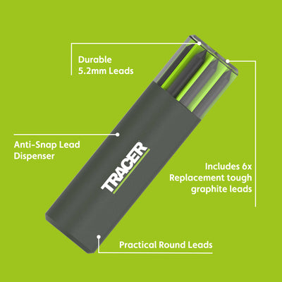 Tracer Pro 5 Graphite Replacement Leads - 6pc 5.2mm Heavy Duty