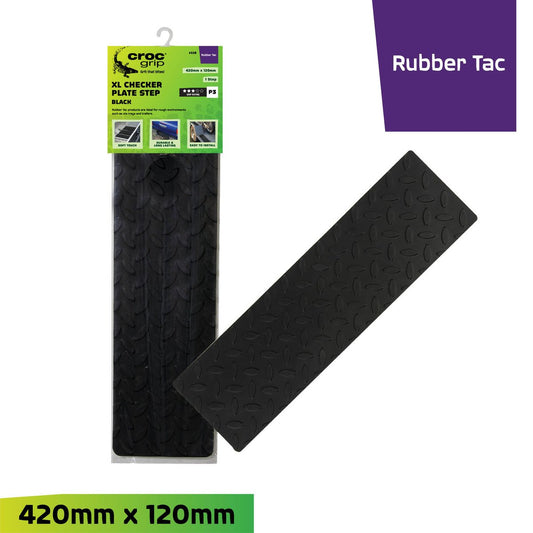 Croc Grip Checker Plate Rubber Step 420mm x 120mm Durable Grip – view 2 - Auzzistore