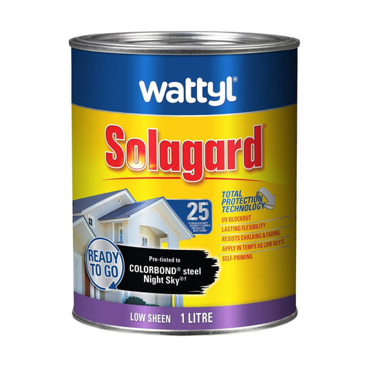 Wattyl 1L Solagard Exterior Paint - Pre Tinted Night Sky - Low Sheen - UV Protection - Auzzistore